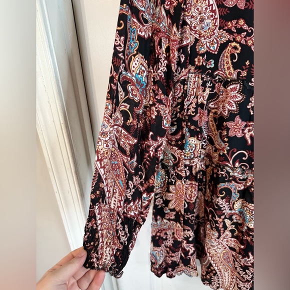 Anthropologie Women’s Cady Tiered Paisley Lined Long Sleeve Tunic Dress - Picture 4 of 11